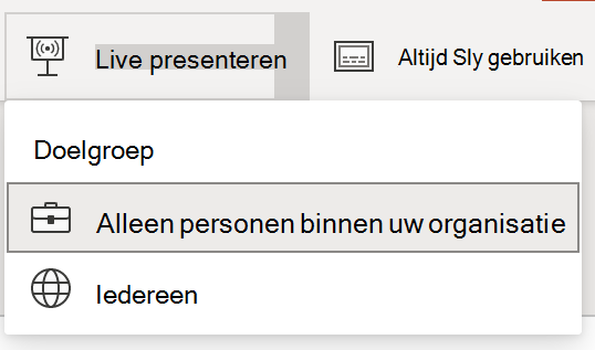 Doelgroepselectie voor livepresentatie