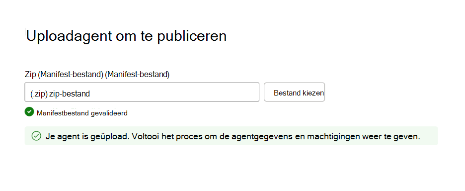 Schermafbeelding met de details van een geslaagde pakketvalidatie.