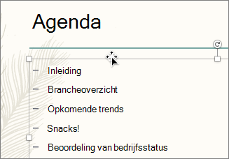 Selecteer het tekstvak met de opsommingstekens die u van animatie wilt voorzien