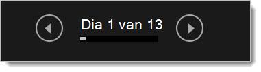 Weergave voor de presentator - knoppen Vorige en Volgende