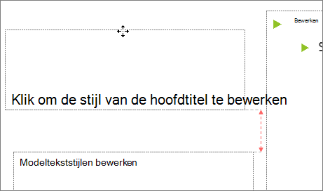 Een tijdelijke aanduiding verplaatsen op een dia