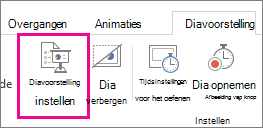Knop Diavoorstelling instellen