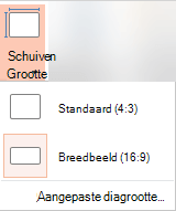 Knop Diagrootte in de groep Aanpassen