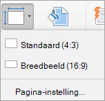 Toont het menu Diagrootte