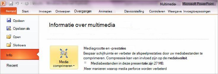 Klik op Media comprimeren