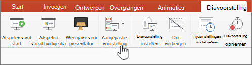 Knop Aangepaste voorstelling afspelen