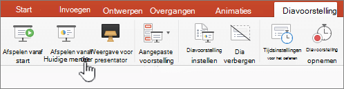 Knop Afspelen vanaf huidige dia