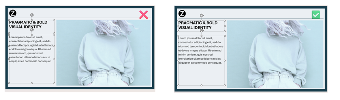 Schermafbeelding van de PPT-sjabloon - Geen overlap