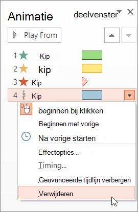 Een animatie-effect verwijderen