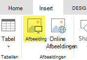 De knop Afbeelding invoegen
