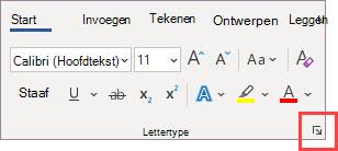 Dialoogvensterweergave van lettertype
