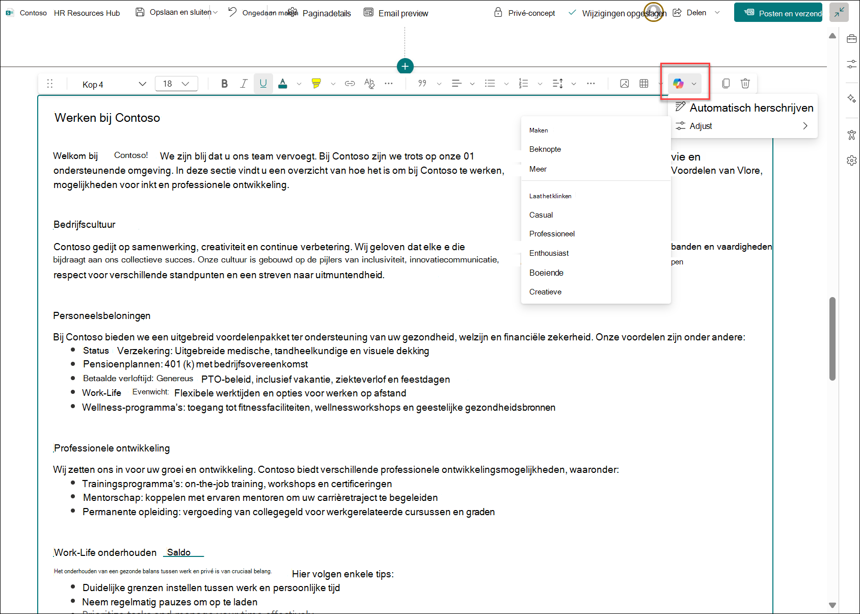 schermafbeelding van Poolse pagina-inhoud