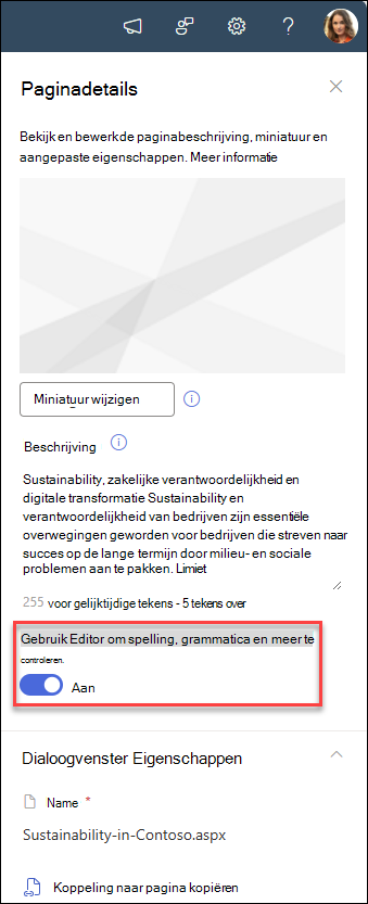 schermafbeelding van wisselknop bewerken in- of uitschakelen