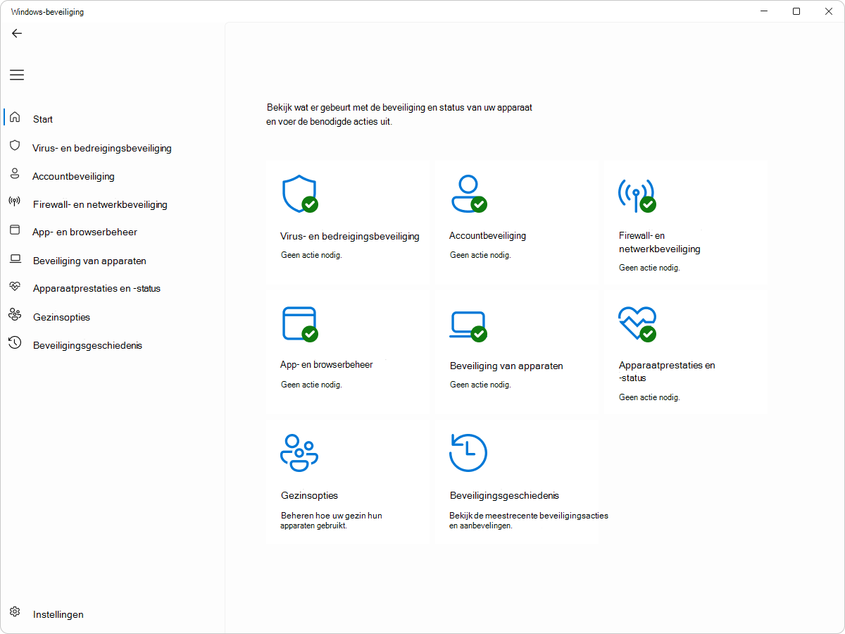 Schermopname van Windows-beveiliging - Startvenster.