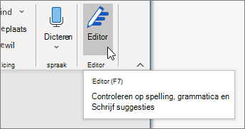 Kies Editor in het tabblad Start of druk op F7 om het deelvenster Editor te openen.