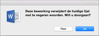 In Word de spelling- en grammaticacontrole die u eerder hebt laten negeren nu wel uitvoeren door op Ja te klikken.