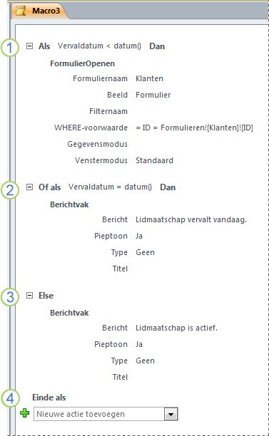 Een macro die een If/Else If/Else-instructie bevat.