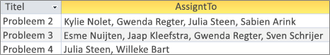 Resultaten voor veld met meerdere waarden met behulp van <Veldnaam>