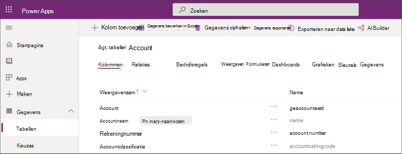 Een voorbeeld van de gegevensmigratie bekijken in Dataverse