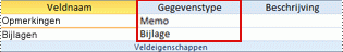 Instelling van gegevenstype