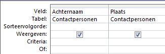 Ontwerpfunctie voor query's met criteria die records weergeven waarbij een veld een lege waarde bevat
