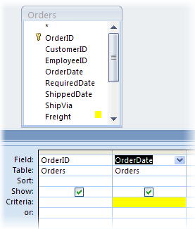 Criteria voor Orderdatum
