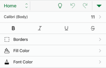 Opties voor lettertypeopmaak in Excel voor iOS