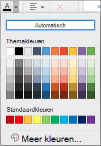 Vervolgkeuzelijst Tekstkleur in OneNote voor Mac.