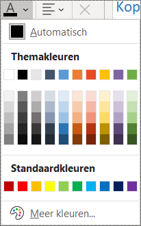 Schermafbeelding van de optie Tekstkleur in het menu Start.