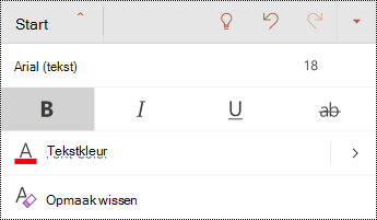 Menu Lettertype in PowerPoint voor Android.