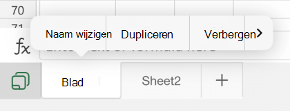 Optie Naam van blad wijzigen in Excel voor iOS