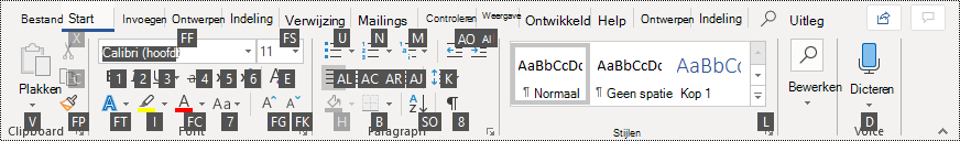 Belangrijke tips op het lint in Word 365