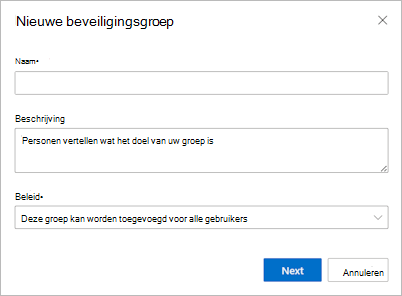 Beveiligingsgroep maken