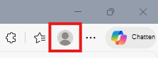 Schermopname van het profielpictogram in Microsoft Edge