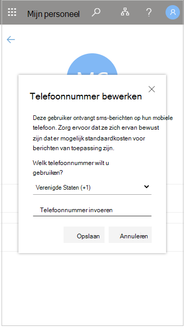 Telefoonnummer van een personeelslid bewerken in Mijn personeel