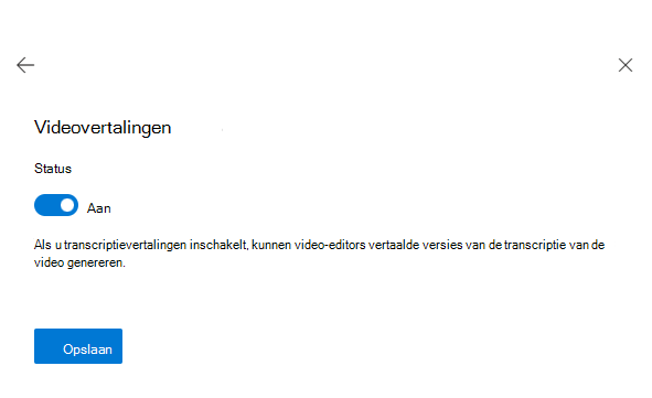 om videovertalingen in te schakelen