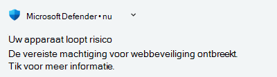 Melding van apparaat loopt risico