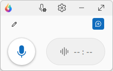 Dragon Copilot compacte weergave met microfoon uit.