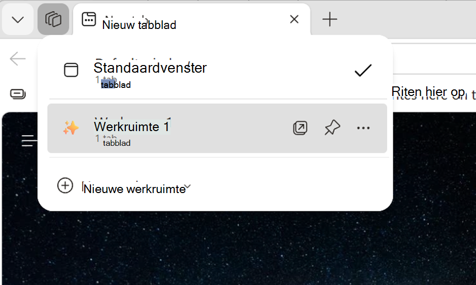 Schermafbeelding van werkruimte.