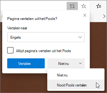 Selecteer Nooit vertalen