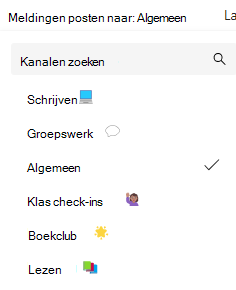 Schermopname van kanaalmeldingen.