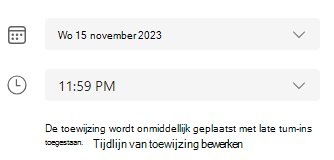 Schermopname van de einddatum.