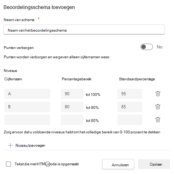 Schermopname van beoordelingsvoorbeeld.