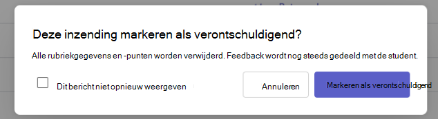 Markeren als verontschuldigd