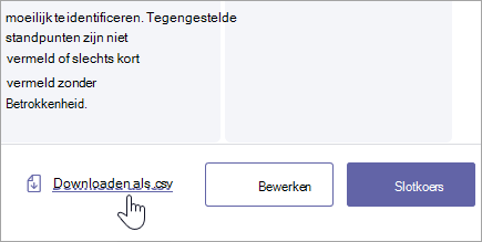 Download een rubriek als een .csv-bestand.