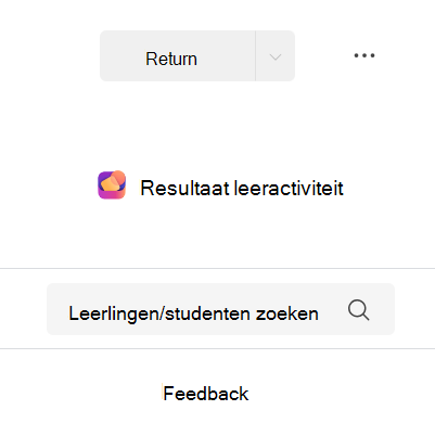 Schermopname van het resultaat van de leeractiviteit.