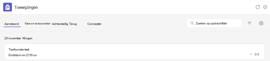 Schermopname van een test.
