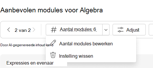 instelling wissen