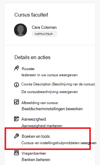 Blackboard-boeken en -hulpprogramma's Microsoft Education-koppeling