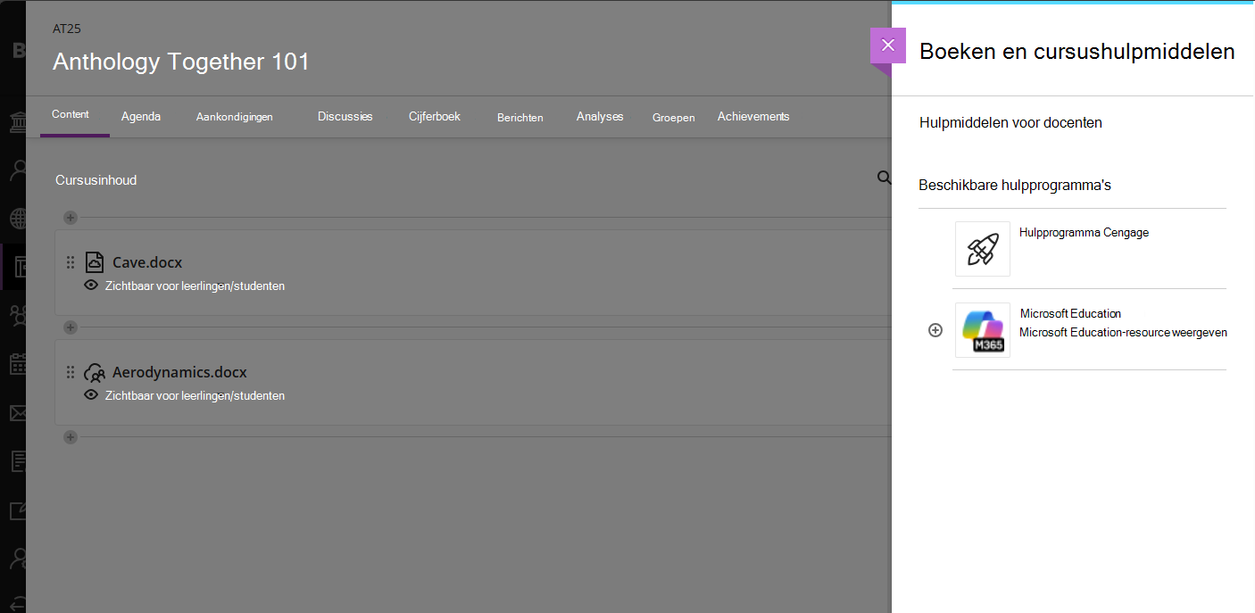 Blackboard Books and Tools Microsoft Education selectie